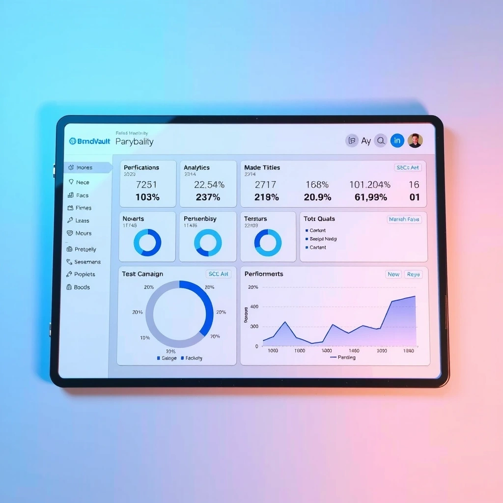 Marketing performance dashboard showing campaign analytics and growth metrics